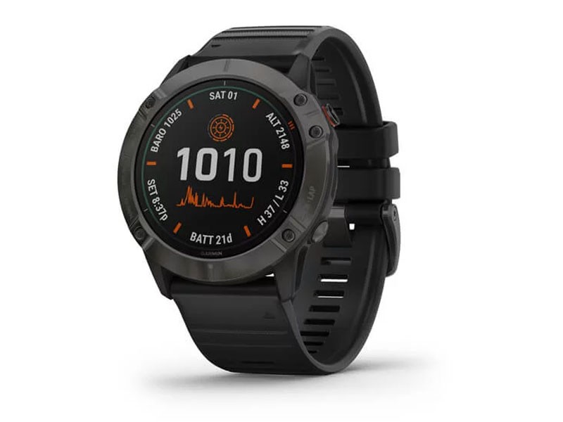 Fenix 6X Pro Solar Edition Titanium Carbon Gray DLC with Black Band Smart Watch