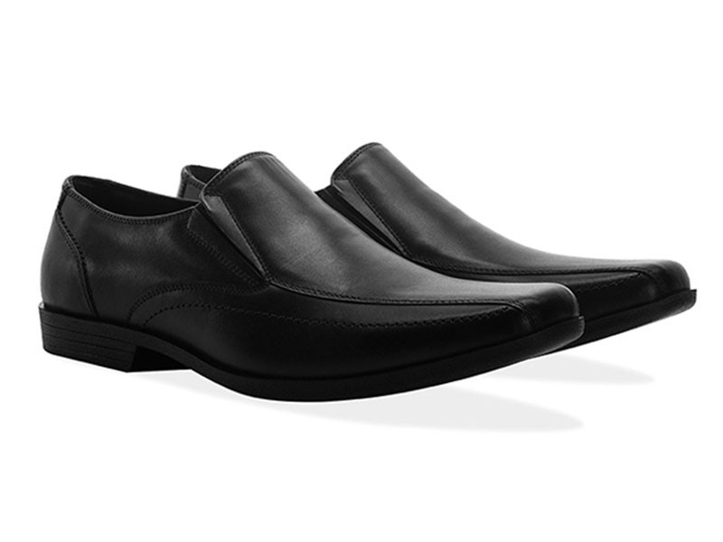 Men's Leather Twin Gusset Loafer Shoe Black