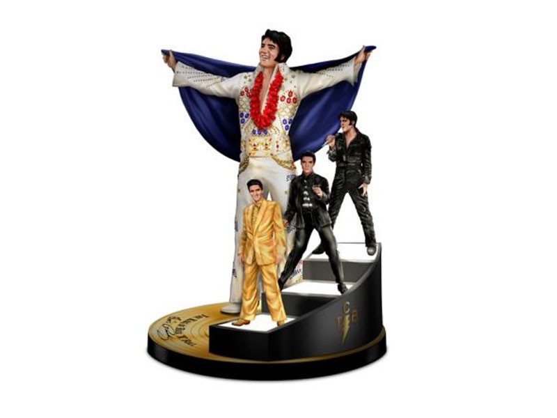 Elvis Sculpture With Lighted Staircase & Swarovski Crystals