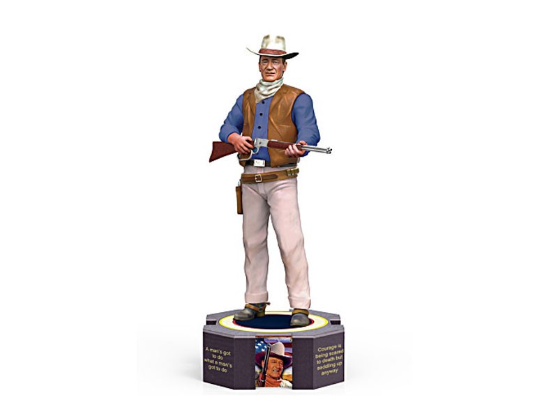 John Wayne Figurine With Famous Quotes And Portraits