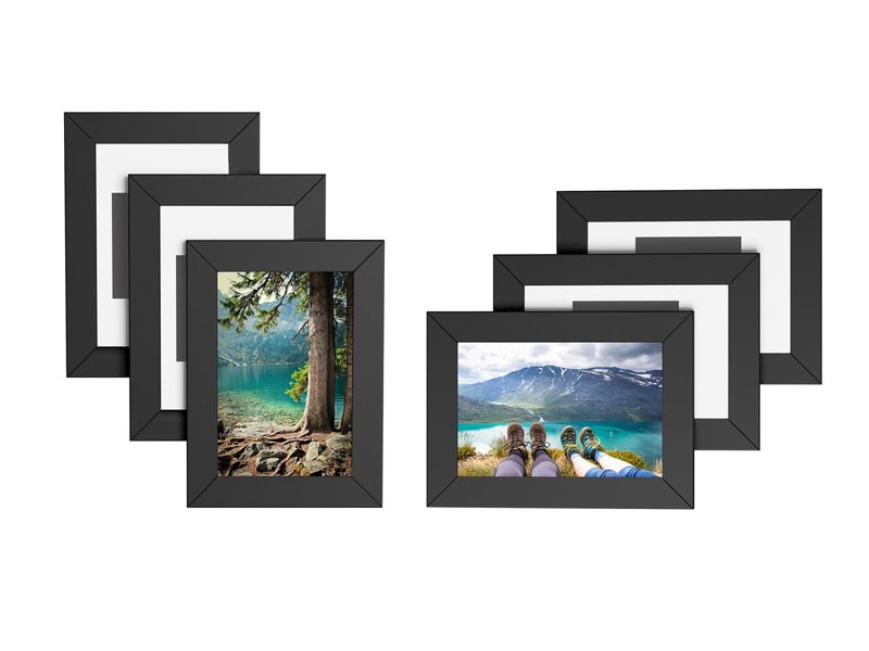 Hastings Home Black Wooden Picture Frame Set