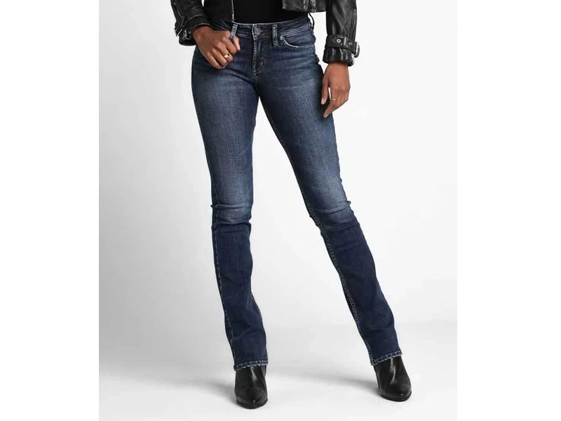 Silver Jeans 33 Suki Mid Rise Slim Bootcut Jeans For Women In Dark Wash