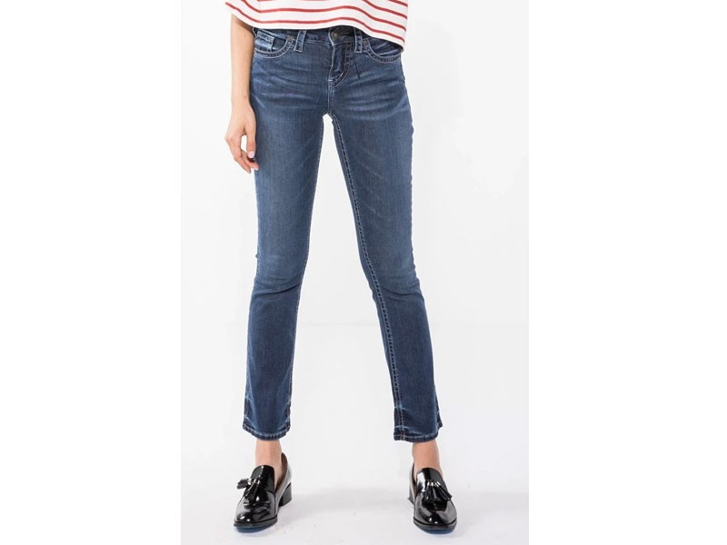 Silver Jeans Aiko Mid Rise Slim Bootcut Jeans For Women in Indigo Wash