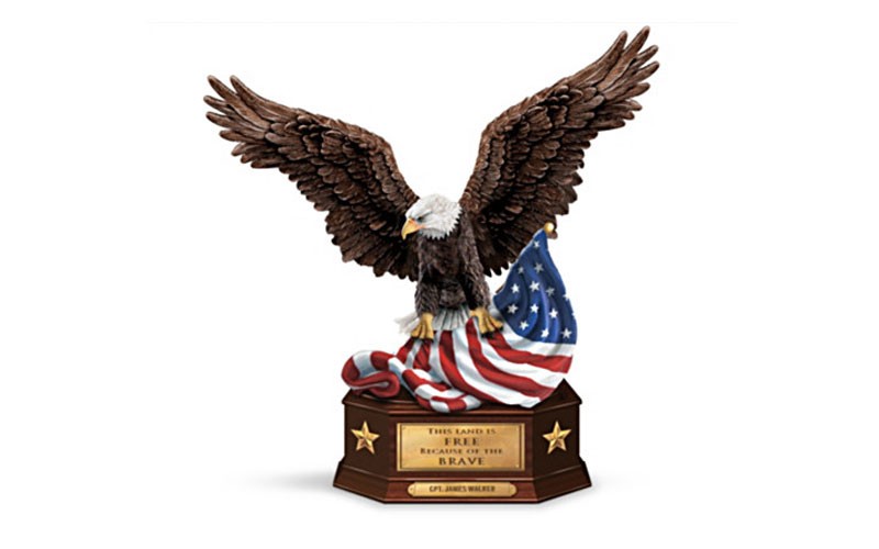 Personalized Heroes Tribute Box With Eagle Sculpture