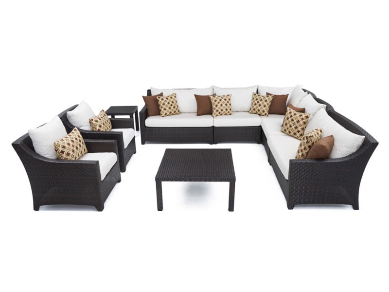 Deco 9 Piece Sectional and Club Set Moroccan Cream