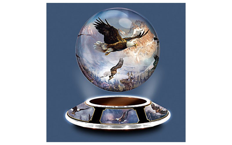 Ted Blaylock Levitating Globe Eagle Sculpture