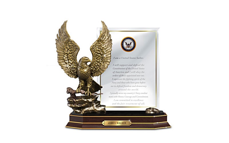 Navy Honor Eagle Sculpture With Personalized Pla