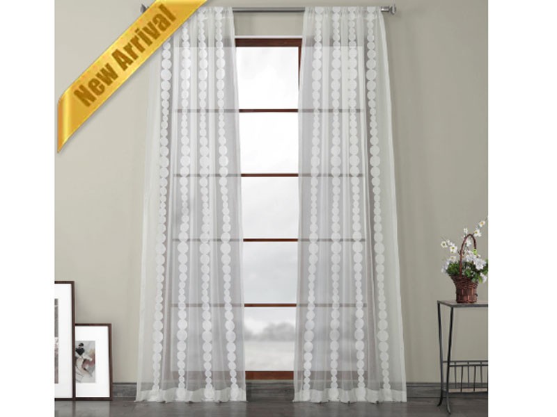Cleopatra Cream Embroidered Sheer Curtain