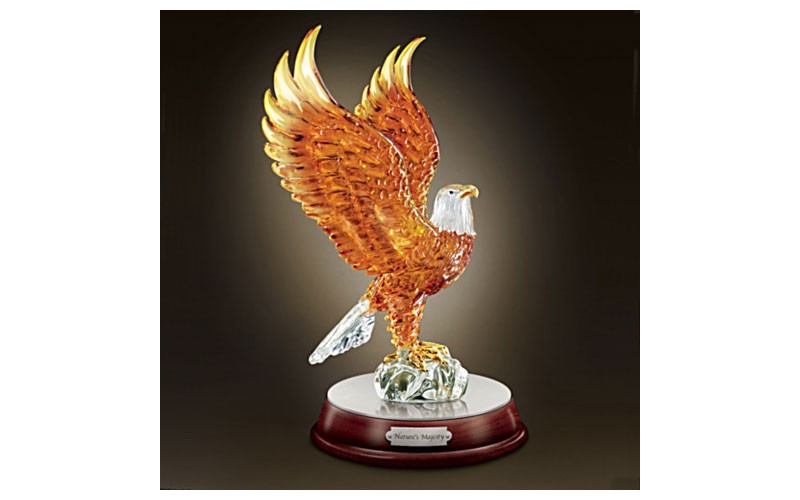 Nature's Majesty Illuminated Art Glass Eagle Scu