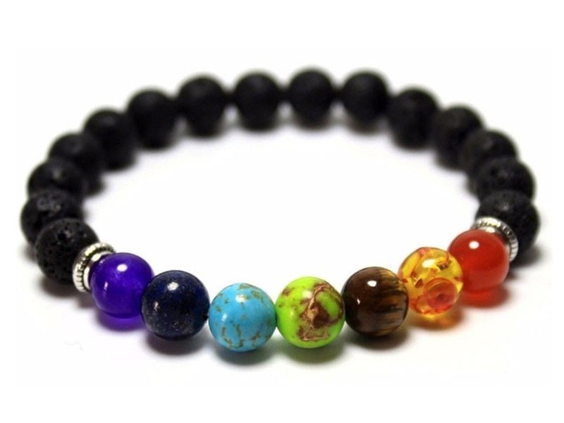 7 Genuine Chakra Healing Natural Stone Bead Women's Bracelet By Dream Gem