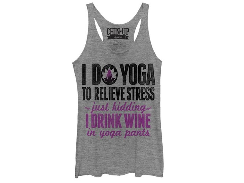 Women's Drink Wine in Yoga Pants Tank Top