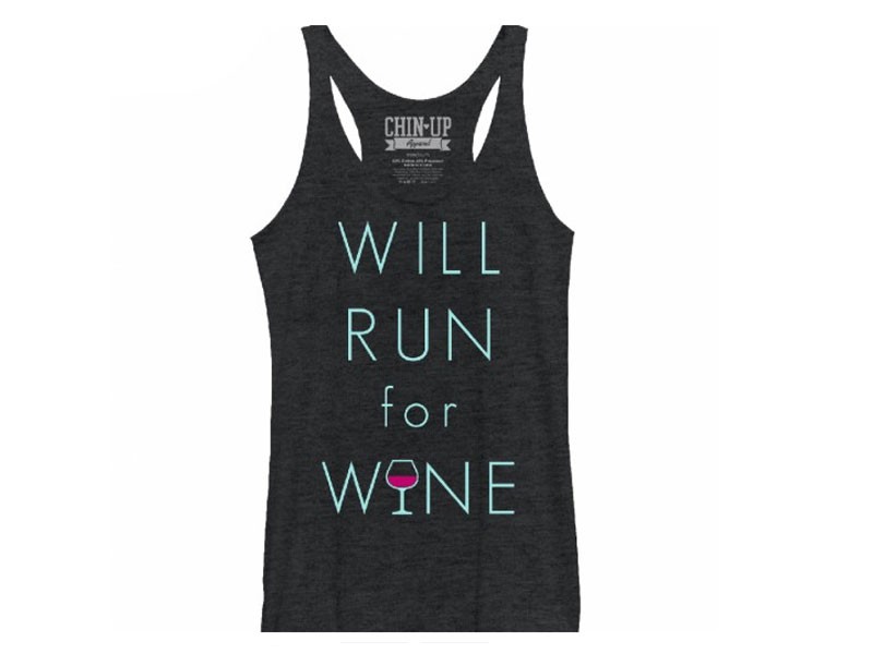 Women's Will Run For Wine Glass Tank Top