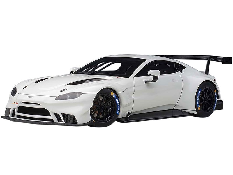 2018 Aston Martin Vantage GTE Le Mans PRO White with Carbon Accents Model Car