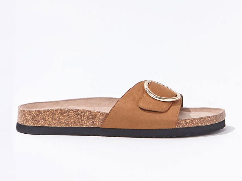 O-Ring Faux Suede Slides For Women