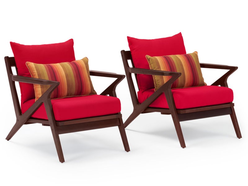 Vaughn Club Chairs Sunset Red
