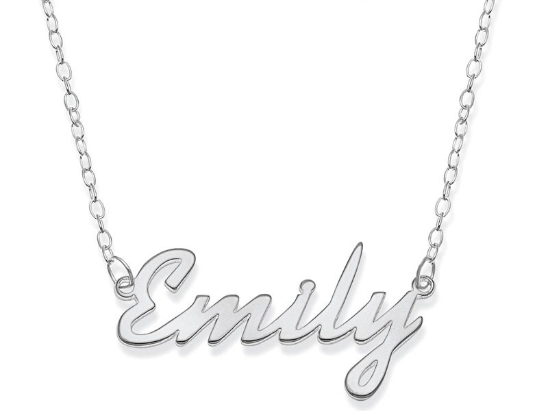 Personalized Sterling Women's Classic Script Name Necklace