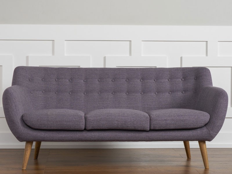 Rhodes Mid-Century Modern Tufted Sofa Venga Purple