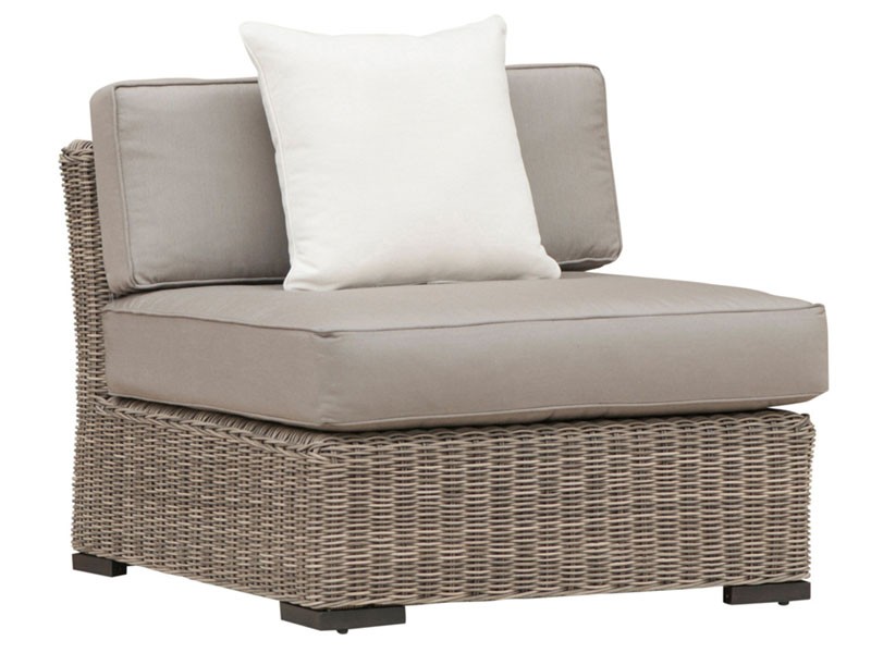 Resort Armless Chair and Large Ottoman Set Weathered Gray