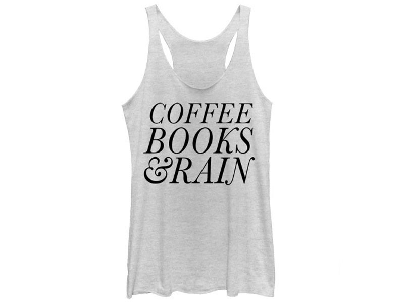 Women's Coffee Books and Rain Tank Tops