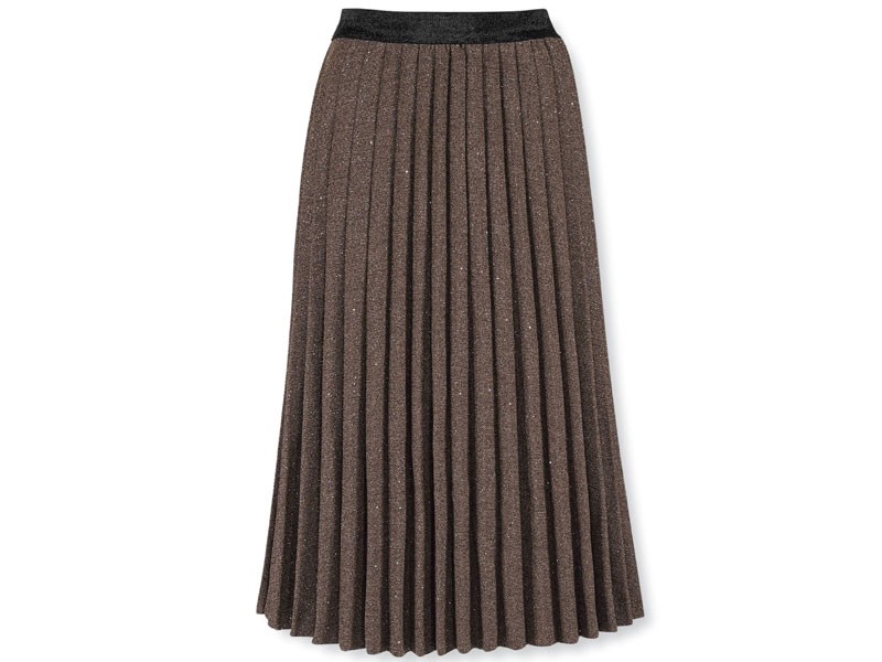 Sparkling Pleated Sweater-Knit Skirt For Women