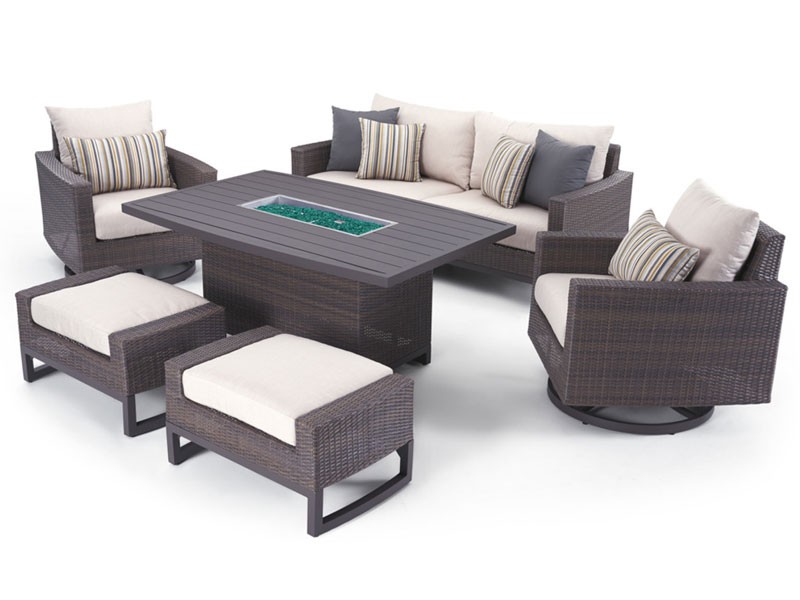 Milea 6 Piece Motion Fire Seating Set Natural Beige