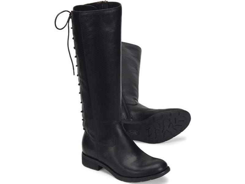 Sofft Sharnell-II Black-Leather Boots For Women