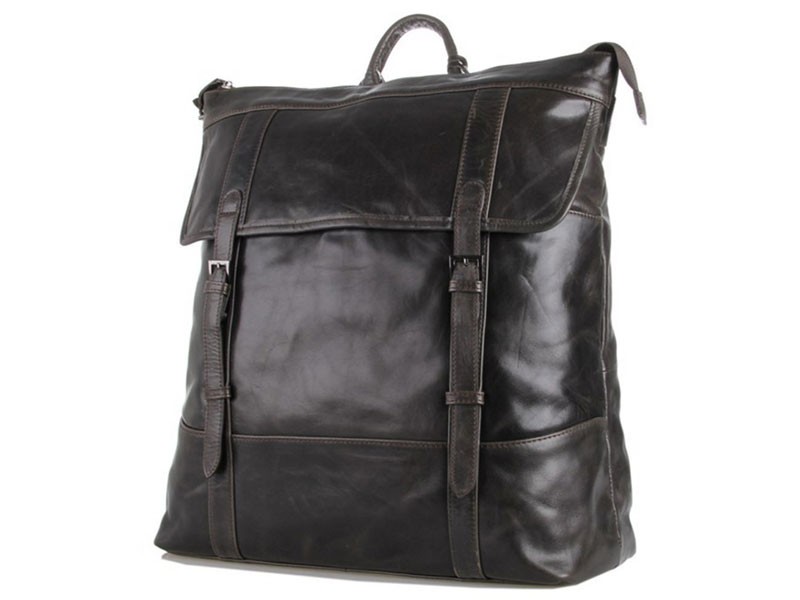 Damascus Men's Vintage Leather Convertible Backpack & Travel Bag Brown Grey