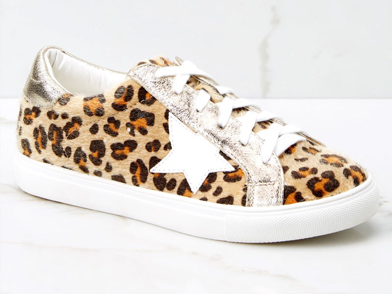 Getting Better Gold Leopard Print Sneakers For Women