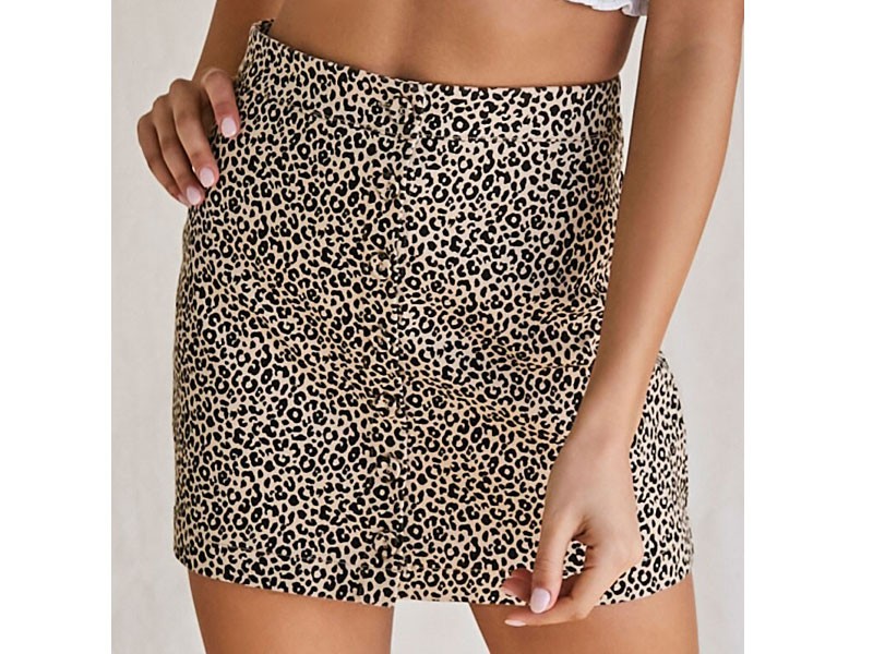 Women's Leopard Print Mini Skirt