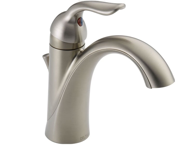 Delta Lahara Single Hole Bathroom Faucet with Pop-Up Drain Assembly