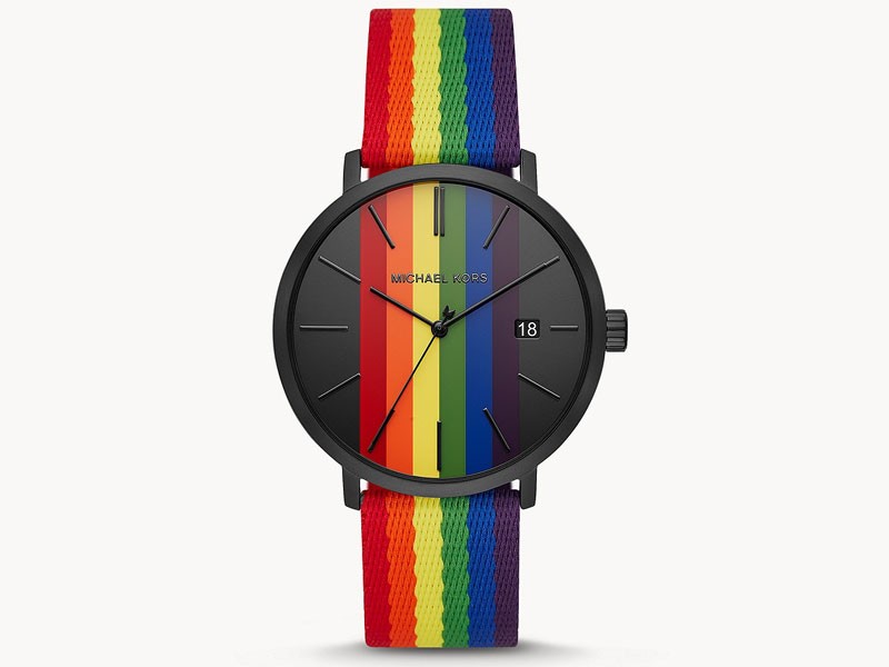 Men's Michael Kors Men's Blake Multifunction Rainbow Nylon Watch