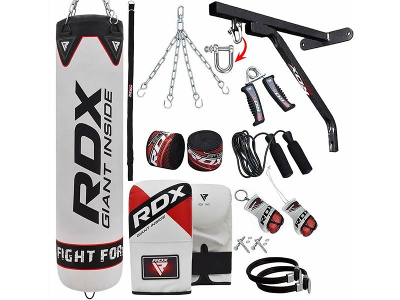 RDX F1 17PC 4ft 5ft Punch Bag with Bag Mitts Home Gym Set