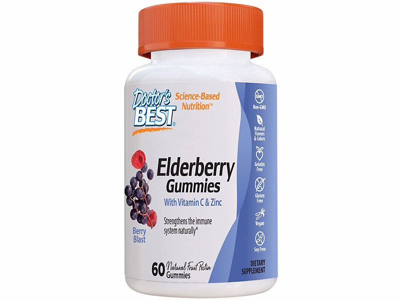 Elderberry Gummies with Vitamin C & Zinc Immune Support Berry 60 Gummies