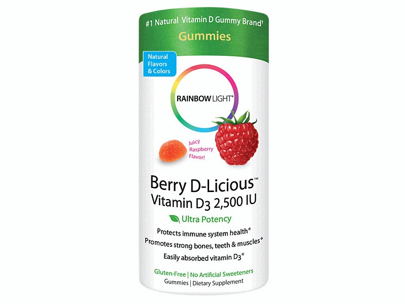Berry D-Licious Vitamin D3 Gummies IU Raspberry 50 Gummies