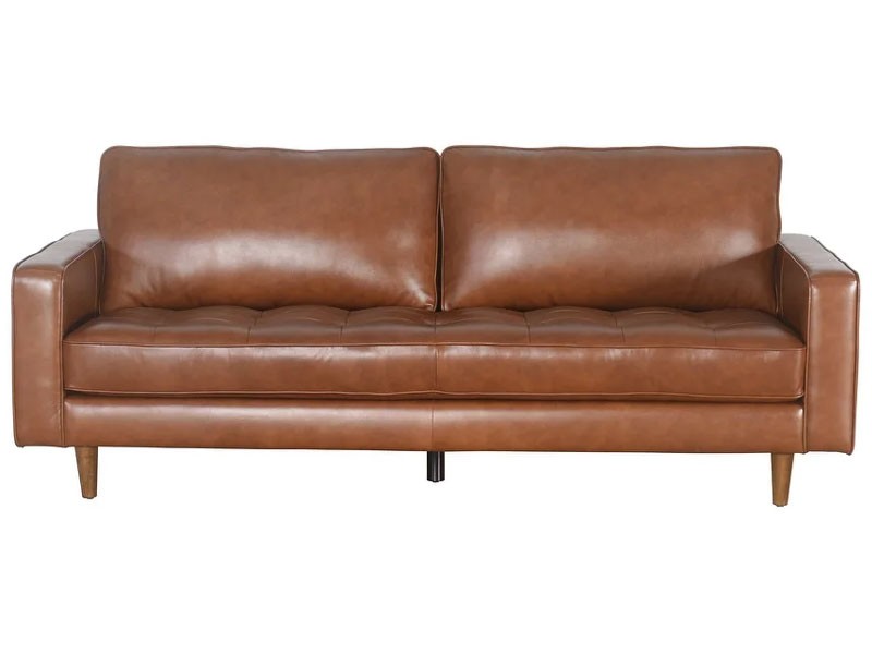 Abbyson Holloway Mid-century Top Grain Leather Sofa