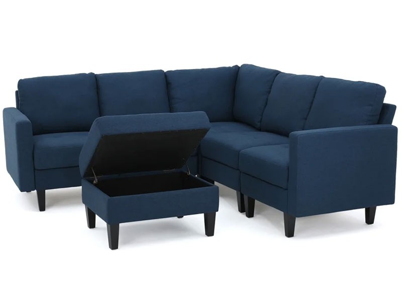 Zahra 6-piece Sofa Sectional with Storage Ottoman By Christopher Knight Home