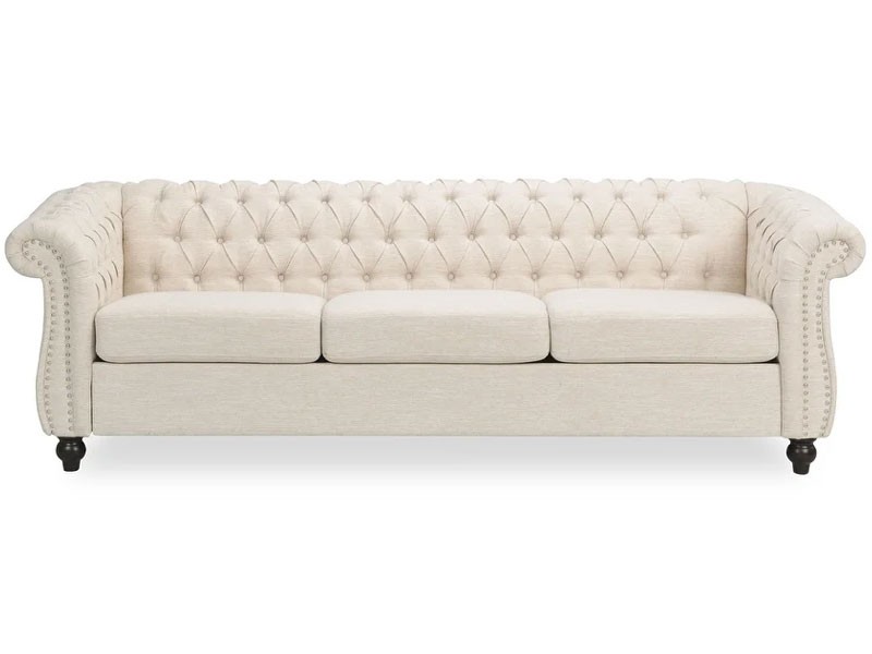 Parksley Tufted Chesterfield Fabric Sofa by Christopher Knight Home