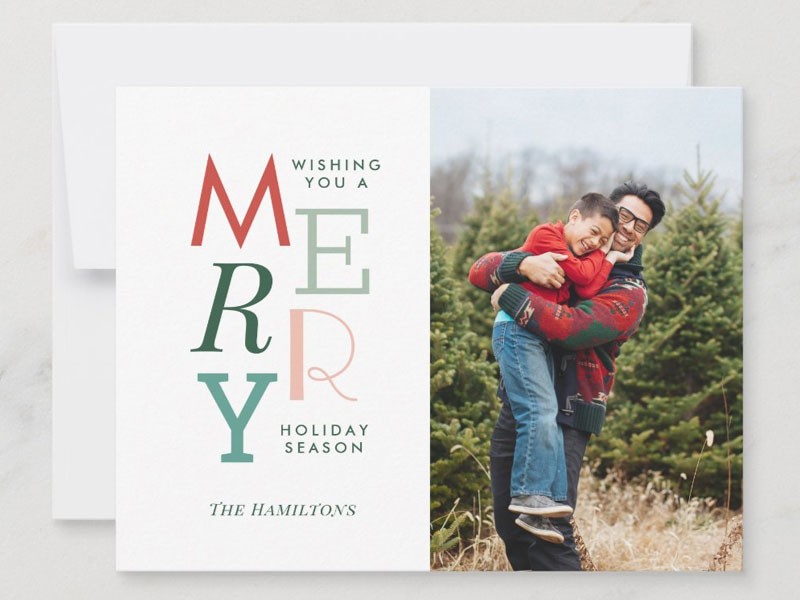 Mixed Type Colorful Photo Holiday Card