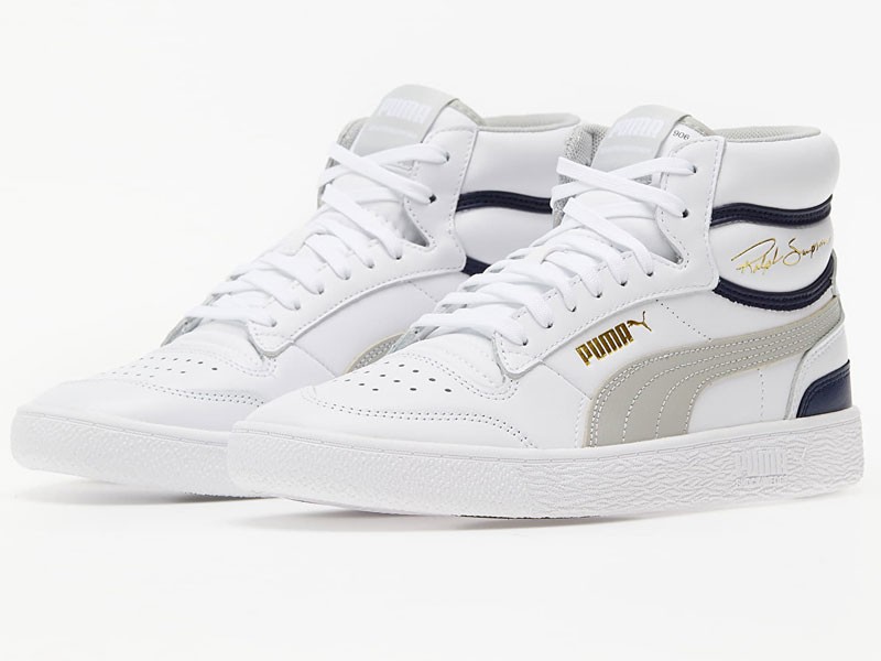 Puma Ralph Sampson Mid White Gray Violet Sneakers For Men