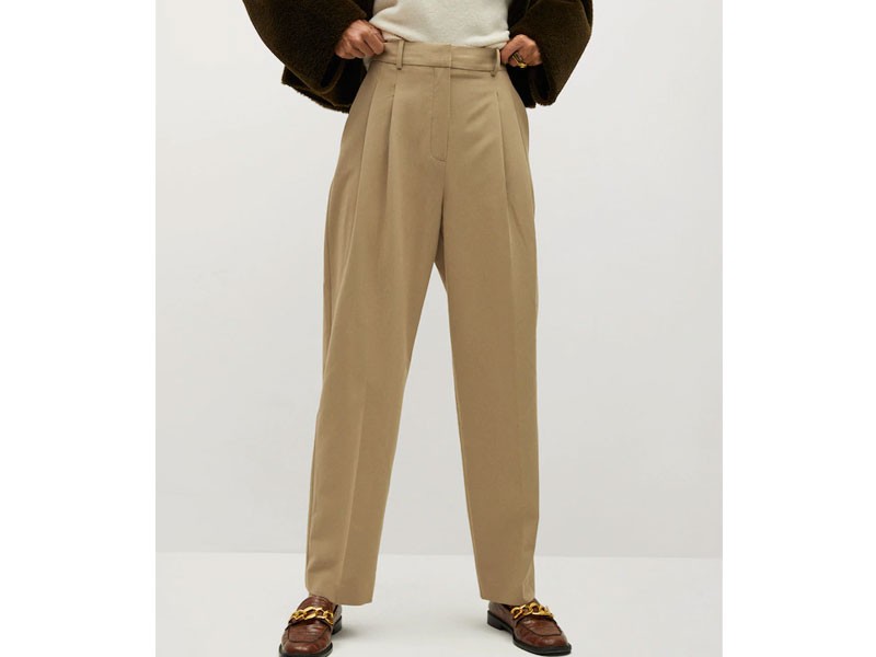 Pleat Straight Trousers For Women