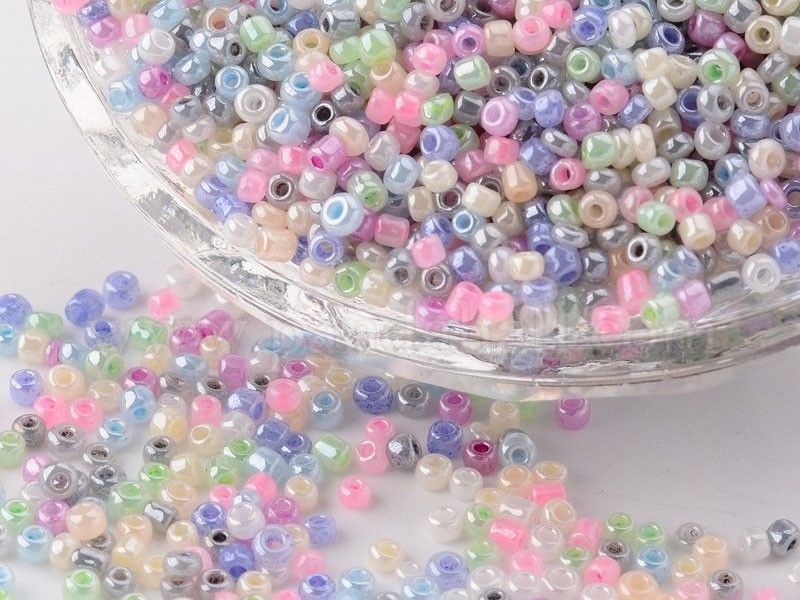 Glass Seed Beads Ceylon Round Mixed Color