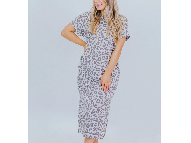 Keep Me Wild Animal Print Women's Dress In Heather Grey