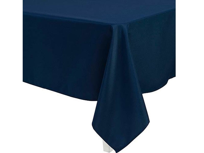 Navy Blue Rectangular Polyester Tablecloth