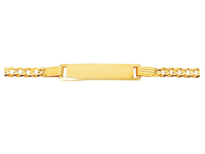 Women's Yellow Gold Kids ID Curb Link Bracelet 6 Inches