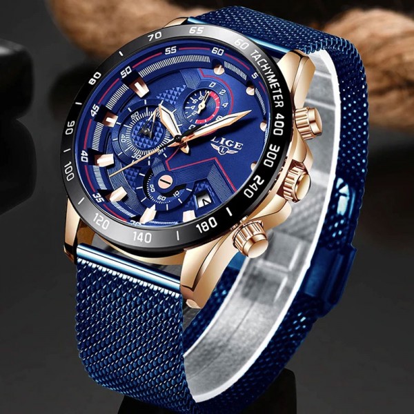 Lige Fashion Men's Top Brand Luxury Wrist Watch Quartz