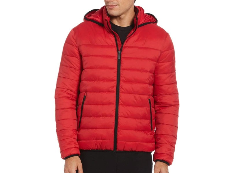 Men's Lightweight Hooded Puffer Jacket Red