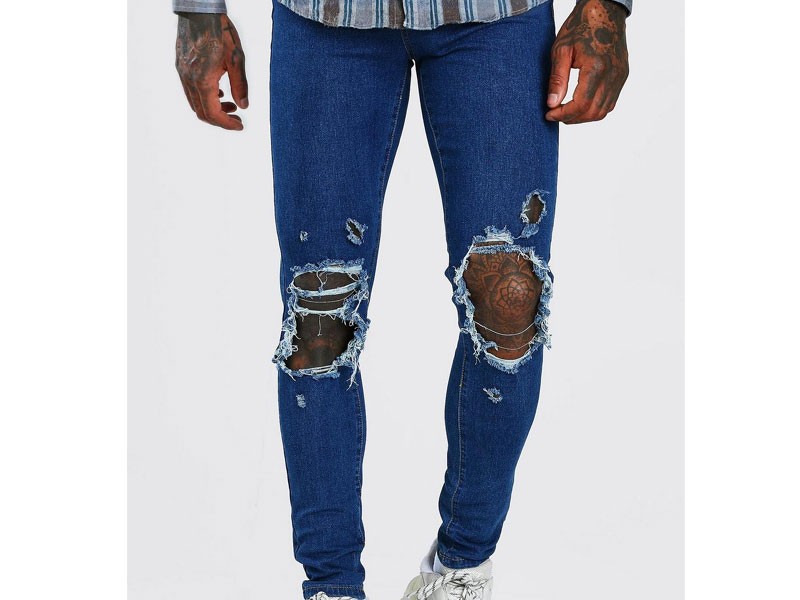 Men's Super Skinny Jeans With Distressing