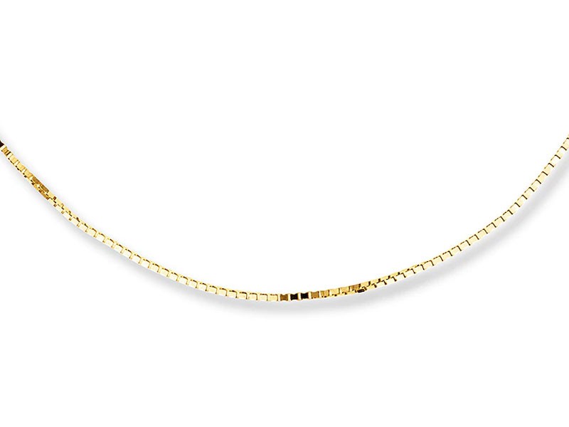 Women's Box Chain Necklace 10K Yellow Gold 22 Length