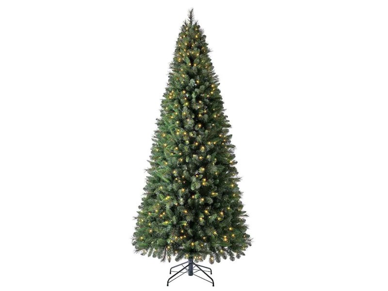 Holiday Living 9-ft Robinson Fir Pre-Lit Slim Artificial Christmas Tree