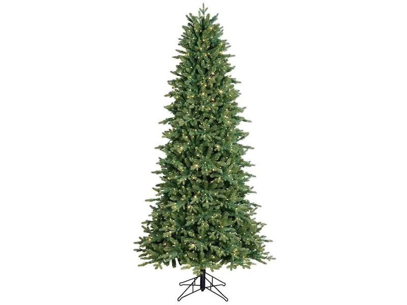 GE 7.5-ft Aspen Fir Pre-Lit Traditional Slim Artificial Christmas Tree